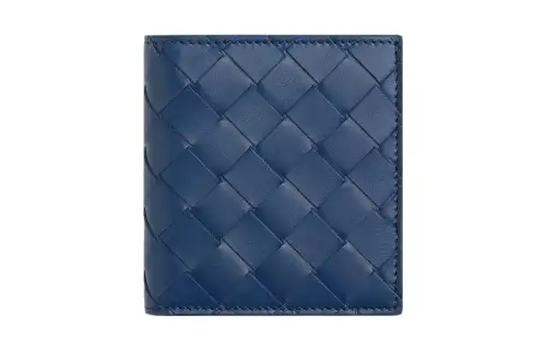 Bottega Veneta Cow Leather Card Holder, Wallet Small Men's Blue