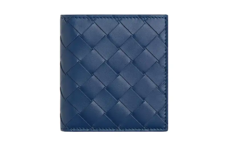 Bottega Veneta Cow Leather Card Holder, Wallet Small Men's Blue