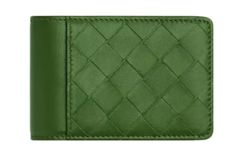 Bottega Veneta Calfskin With Leather Card Holder Card Holder Men's Avocado Green
