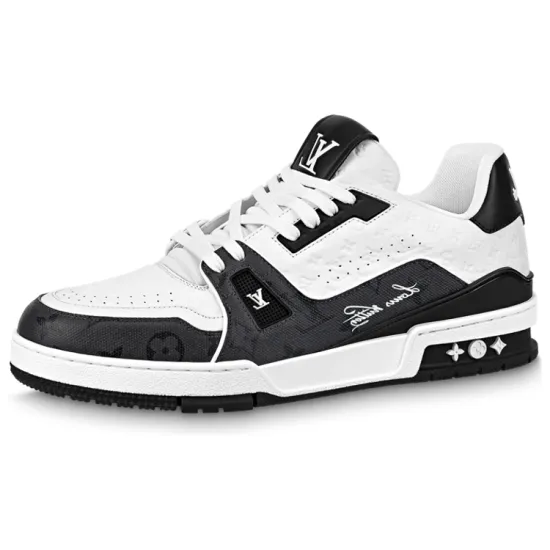 LOUIS VUITTON Trainer Black White Mini Monogram