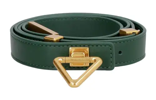 Bottega Veneta Cow Leather Belts Women's Green Width 2cm