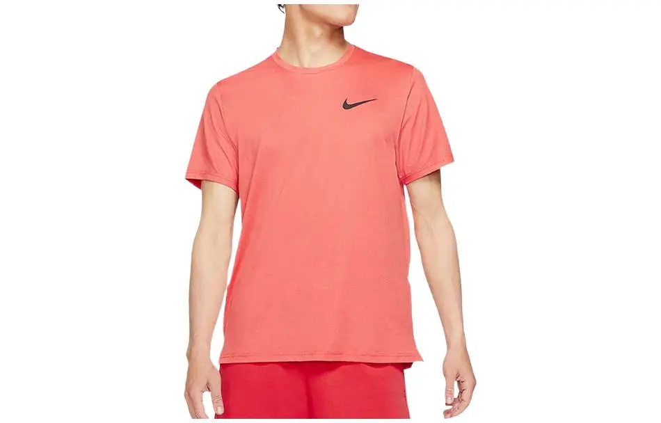 Nike T-Shirts Men's Red Crew Neck Moderate Straight Fit