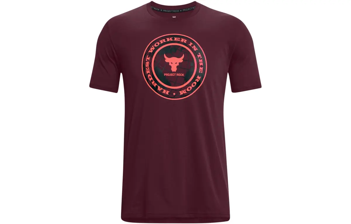 Under Armour T-Shirts Men's Red Crew Neck Moderate Straight Fit
