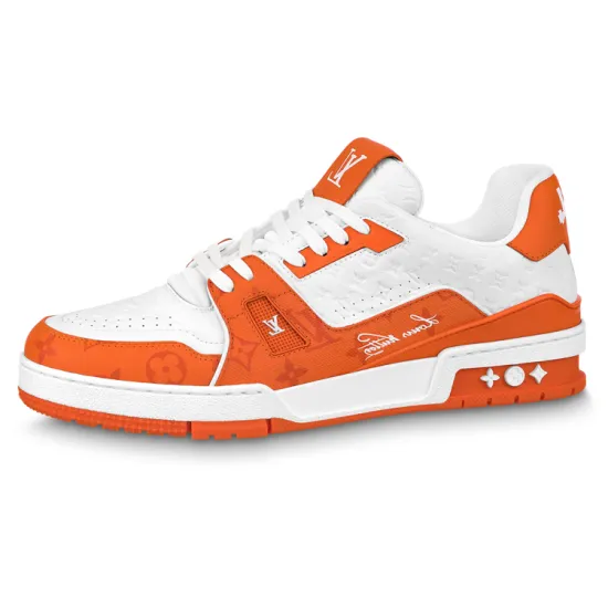 LOUIS VUITTON Lv Trainers 'White Orange'