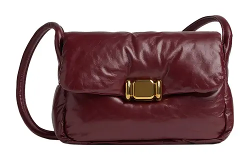 Bottega Veneta Cow Leather Pillow Bag, Shoulder Bag, Crossbody Bag Women's Burgundy