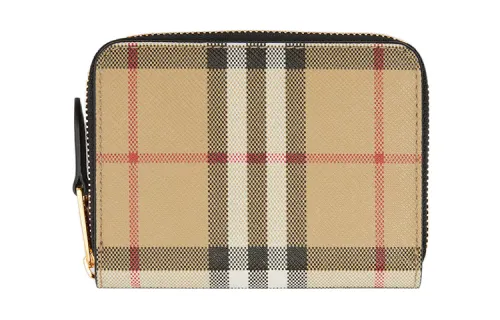 Burberry VINTAGE Leather Wallet Women's Beige