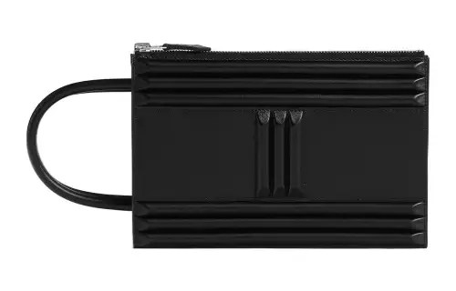 HERMES Tadelakt Calfskin Lambskin Lining Handbag Clutch Women's Noir Black
