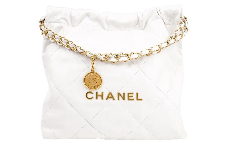 CHANEL 22Bag Cow Leather Material Gold Metal Tote Bag, Shopping Bag, Portable Crossbody Bag, Shoulder Bag Small Women's