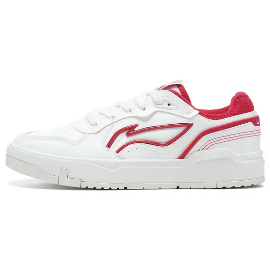LINING Qingchao Skateboard Shoes Men Low-Top White Red