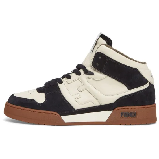 FENDI Skateboard Shoes Men Mid-Top White Black