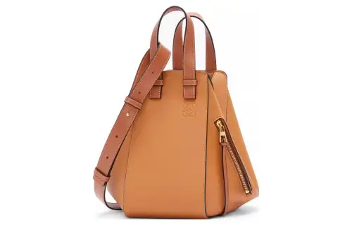 LOEWE Hammock Soft Grain Cow Leather Bucket Bag, Shoulder Bag, Crossbody Bag, Handbag Small Women's Caramel