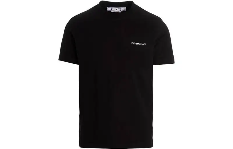 OFF WHITE Wave Outline Diag Slim S/S Tee