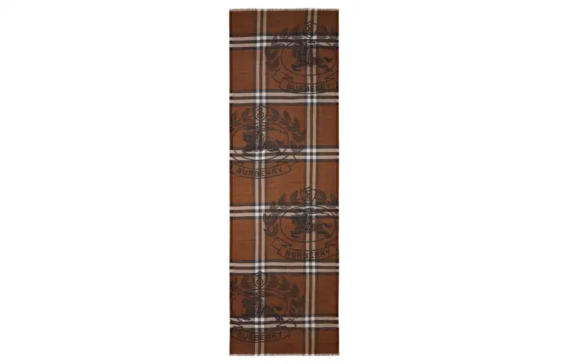 【Previous Season】logo-print check scarf
