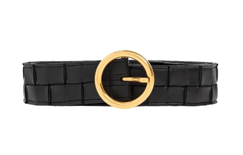 Bottega Veneta Sheepskin Leather Belts Women's Black /