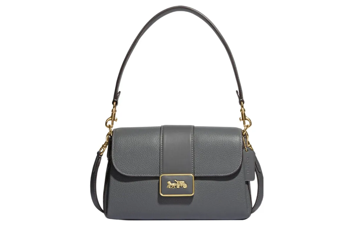 COACH Grace With Cow Leather And Sheepskin Handbag, Shoulder Bag, Crossbody Bag Medium Women's Granite