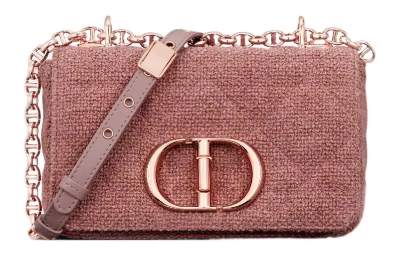 DIOR Caro Linen Shoulder Bag, Crossbody Bag Small Women's Purple