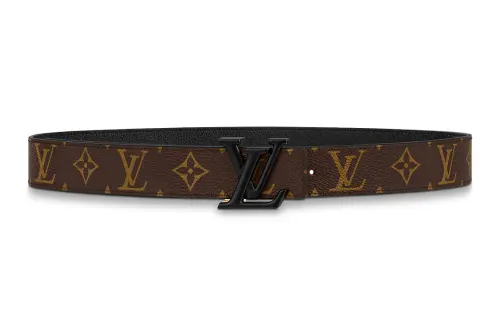 LOUIS VUITTON Monogram Leather Belts Women's Brown/Black Width 3cm