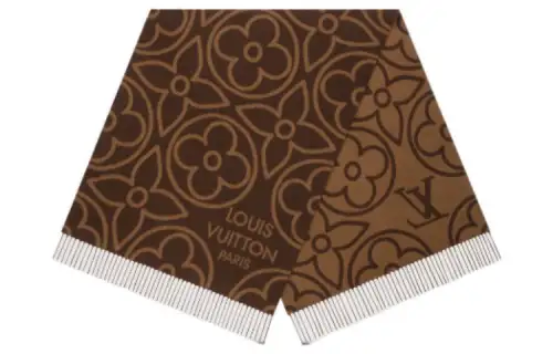 LOUIS VUITTON Cashmere, Wool Knit Scarf Women's Brown