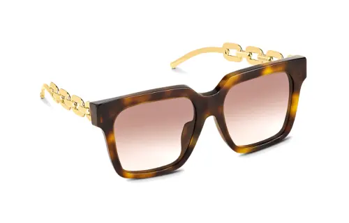 LOUIS VUITTON Square Plate And Metal Square Sunglasses Women's