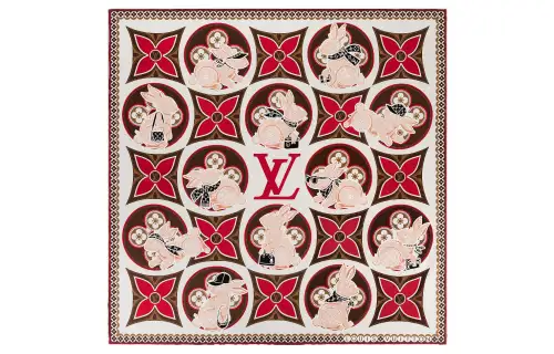 LOUIS VUITTON Precious Rabbit Scarves Women's Red
