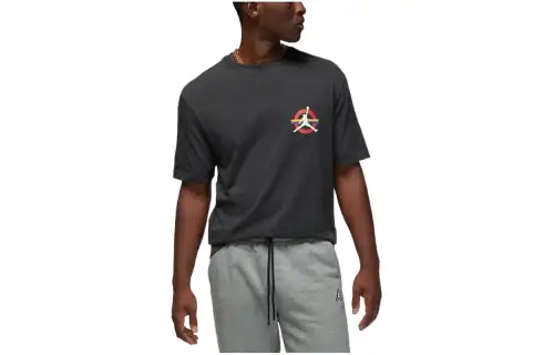 Jordan T Shirts Men's Gray Crew Neck Moderate