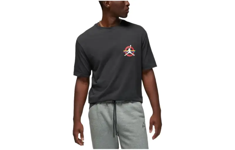 Jordan T Shirts Men's Gray Crew Neck Moderate