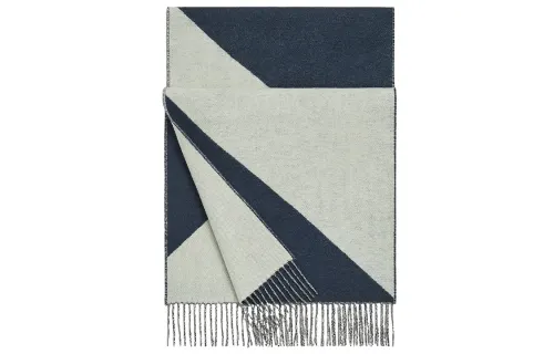 HERMES Knit Scarves Unisex Blue Black