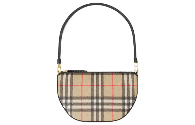 Burberry Vintage Check Cotton Olympia Pouch Archive Beige