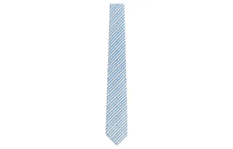 LOUIS VUITTON Monogram Silk Tie Men's Blue