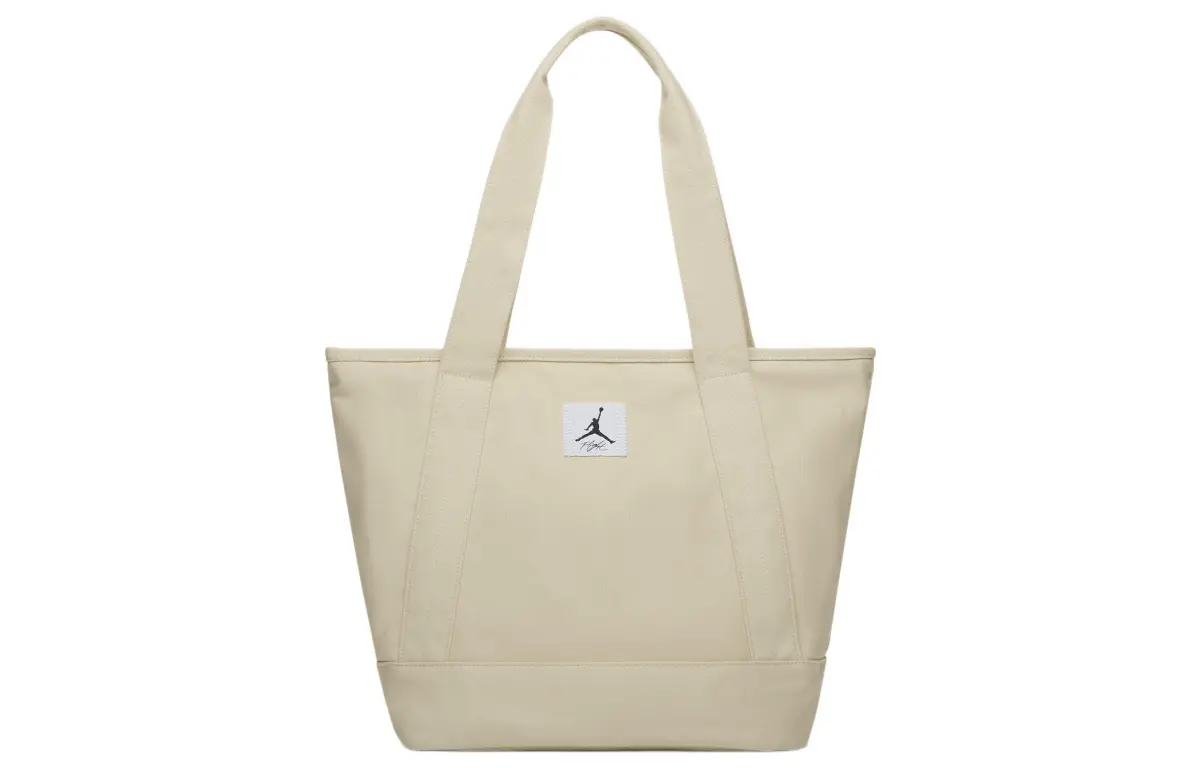 Jordan Cotton Tote Bag, Shopping Bag, Single Handbag Regular Unisex Ecru