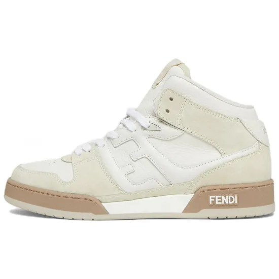 FENDI Match Skateboard Shoes Men High-Top White