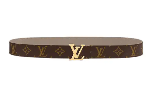 LOUIS VUITTON Initiales Leather, Canvas Leather Belts Women's Brown/Umber Width 3cm