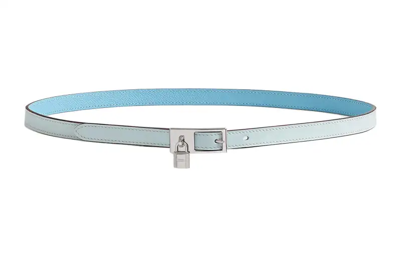 HERMES Lucky Cow Leather Belts Women's Width 1.5cm