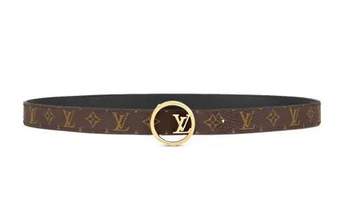 LOUIS VUITTON Eclipse Leather Belts Women's Brown Width 2cm