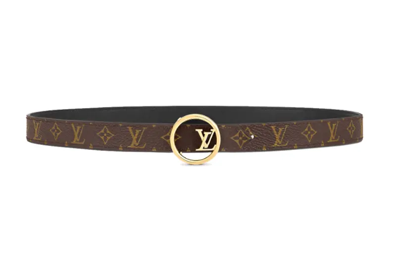 LOUIS VUITTON Eclipse Leather Belts Women's Brown Width 2cm
