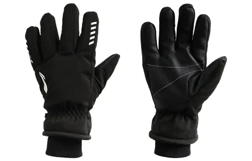 Li Ning Winter Cycling Fleece Lined Windproof Cold Resistant Touchscreen Sports Glove Unisex Black