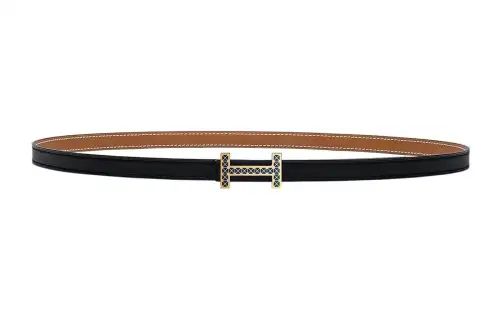 HERMES Focus Cow Leather Belts Women's Width 1.3cm
