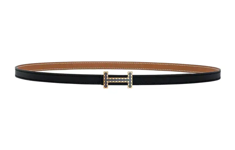 HERMES Focus Cow Leather Belts Women's Width 1.3cm