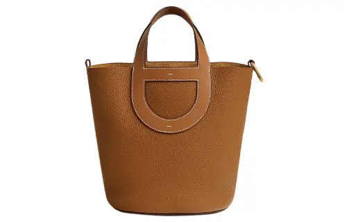 HERMES In The Loop Clemence With Swift Calfskin Pig Nose Basket Bag, Bucket Bag, Handbag Women's Gold