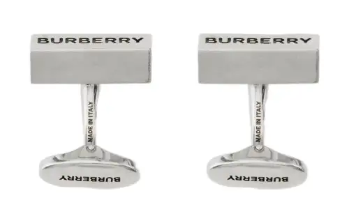 engraved palladium-plated cufflinks