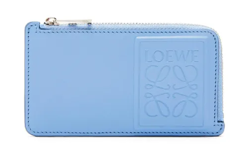 LOEWE Satin Calfskin Coin Card Holder Men's Olympic Blue