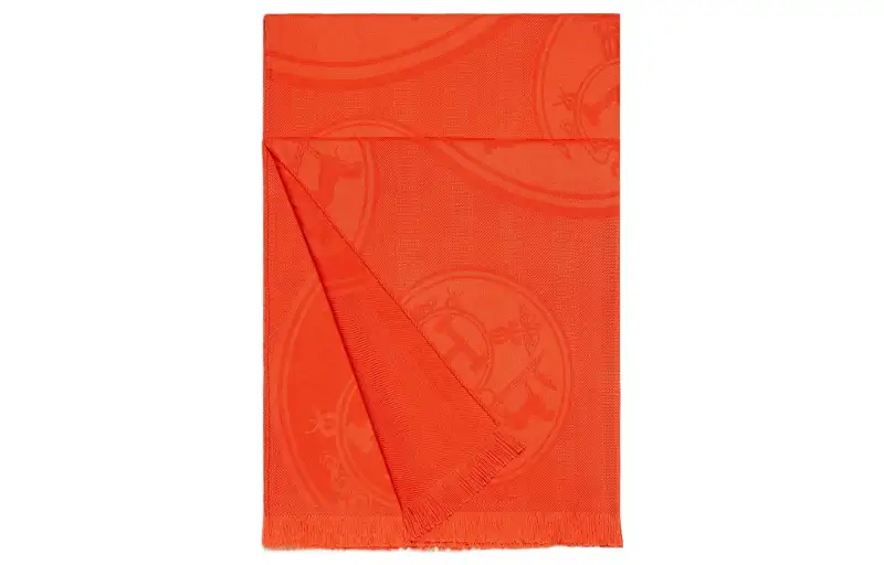 HERMES Calligraphy & Seal Collection Knit Scarves Women's