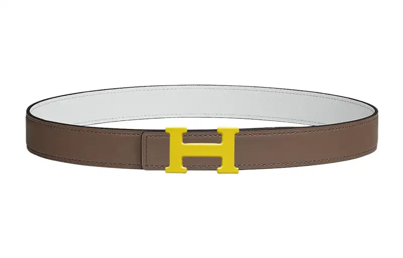 HERMES Cow Leather Belts Women's Brown Width 2.4cm