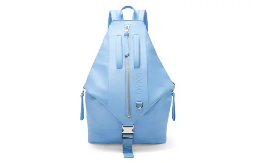 LOEWE Cow Leather With Fabric Backpack Men's Blue