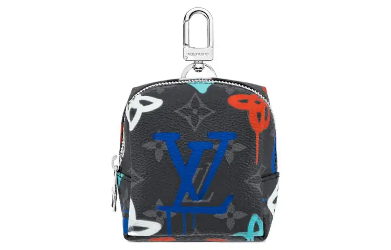 LOUIS VUITTON Squared Pouch Key Holder And Bag Charm