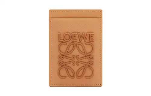 LOEWE Cow Leather Card Holder Men's Warm Hue Desert