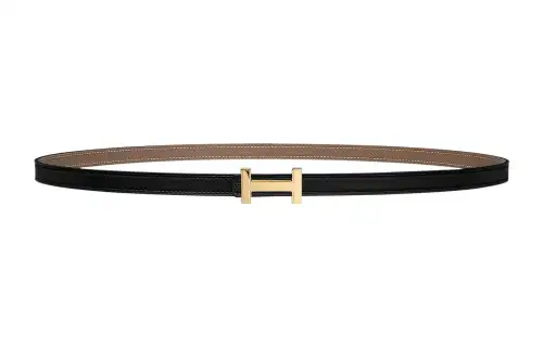 HERMES Focus Calfskin Leather Belts Women's Width 1.3cm