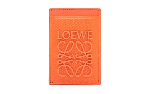 LOEWE Diamond Calfskin Card Holder Men's Orange