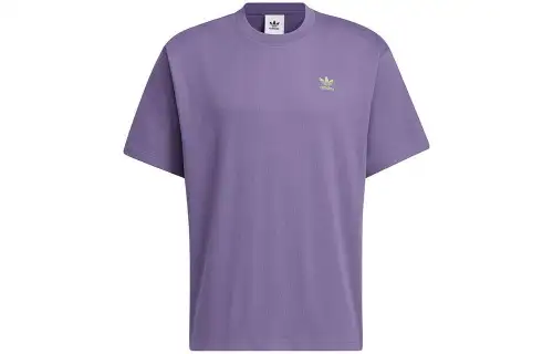 Adidas Originals T Shirts Men's Purple Crew Neck Thin Straight Fit