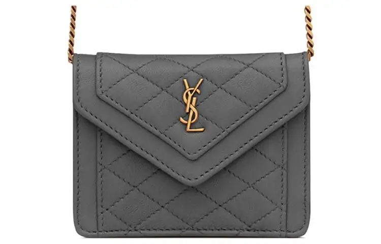 SAINT LAURENT GABY Sheepskin Shoulder Bag, Crossbody Bag Extra Mini Women's Dark Gray